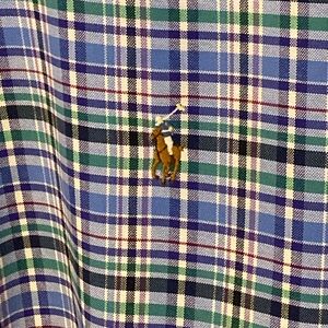 Ralph Lauren Polo Mens Size Lg Button Front Long Sleeve Oxford Shirt 100% Cotton